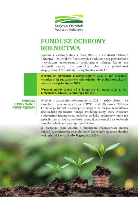 Fundusz Ochrony Rolnictwa - ulotka informacyjna