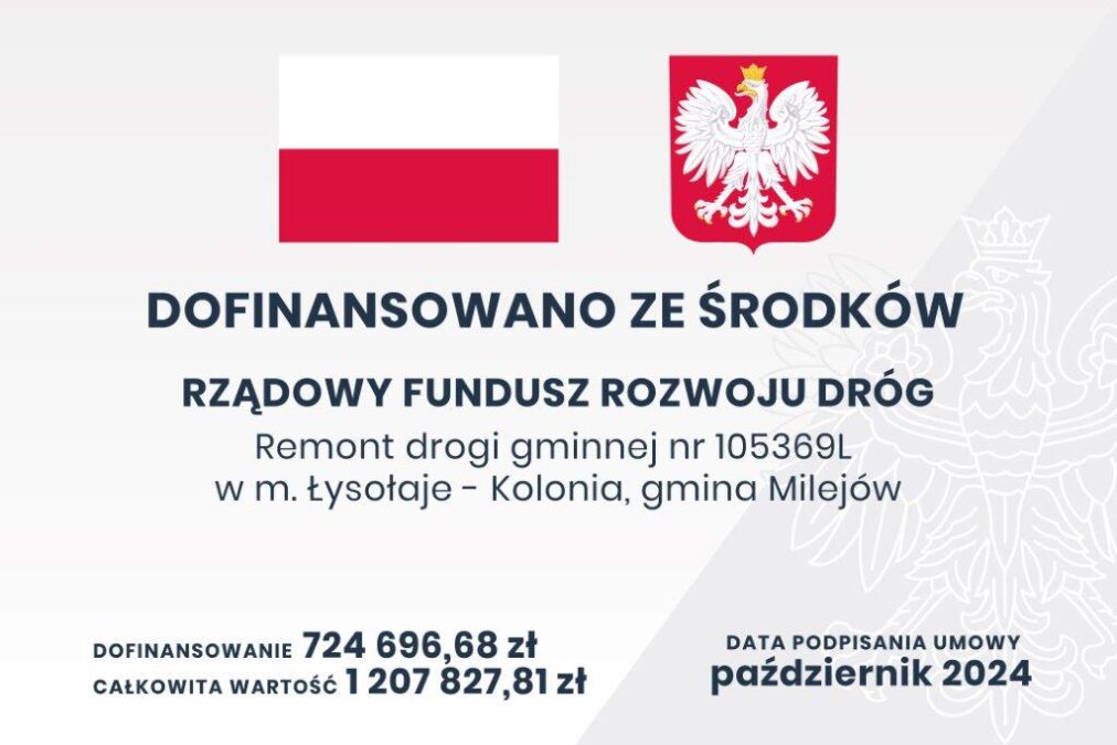 Remont drogi gminnej w miejscowości Łysołaje-Kolonia