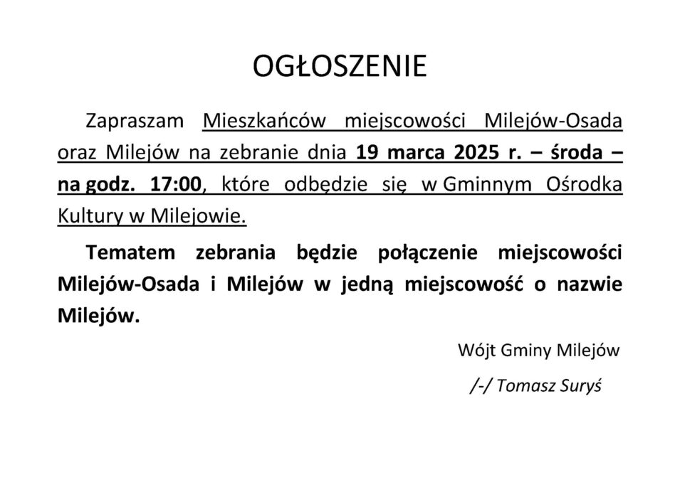 ogłoszenie