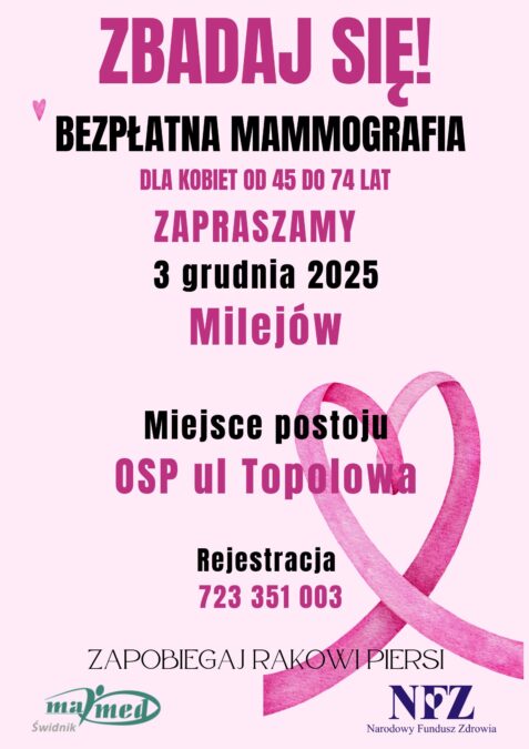Bezpłatna mammografia zaproszenie na badanie