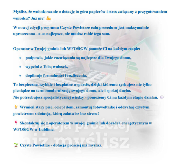 czyste powietrze informacje