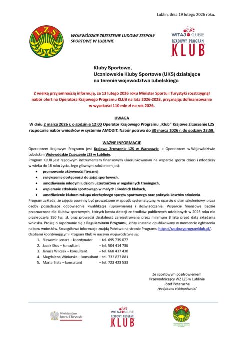 Krajowy program "KLUB"