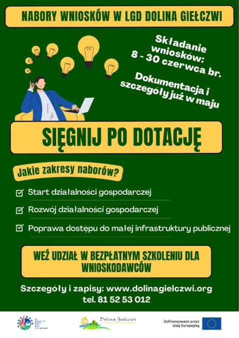 Nabory wniosków w LGD Dolina Giełczwi