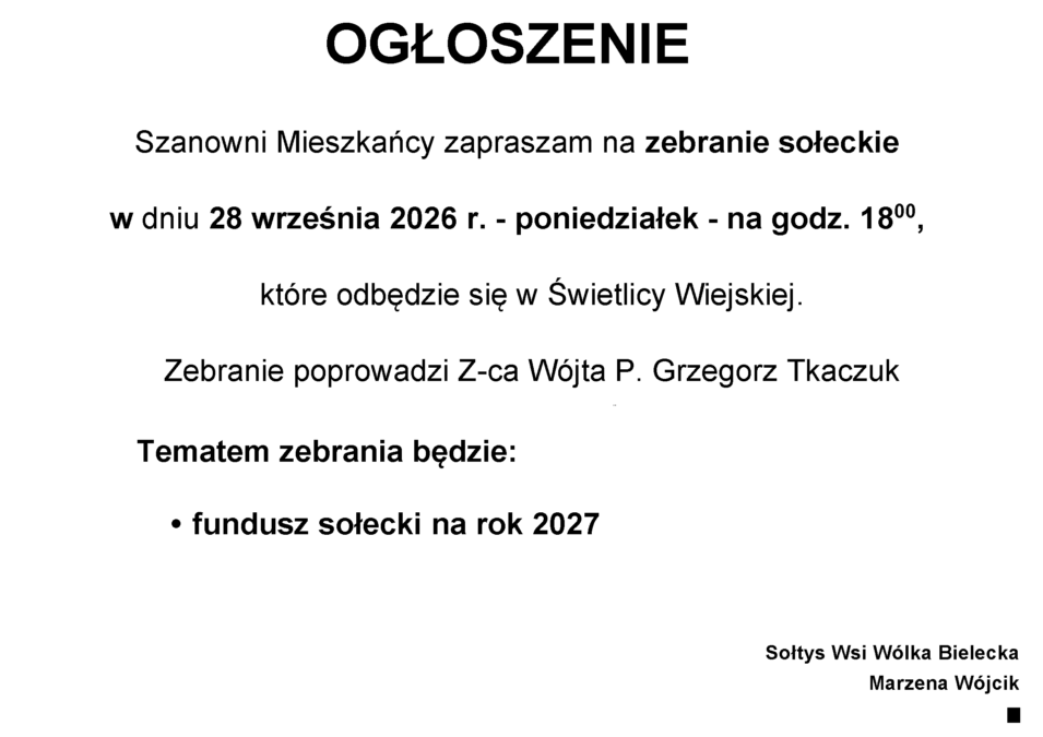 ogłoszenie