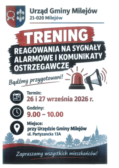 Trening reagowania na sygnały alarmowe i komunikaty ostrzegawcze